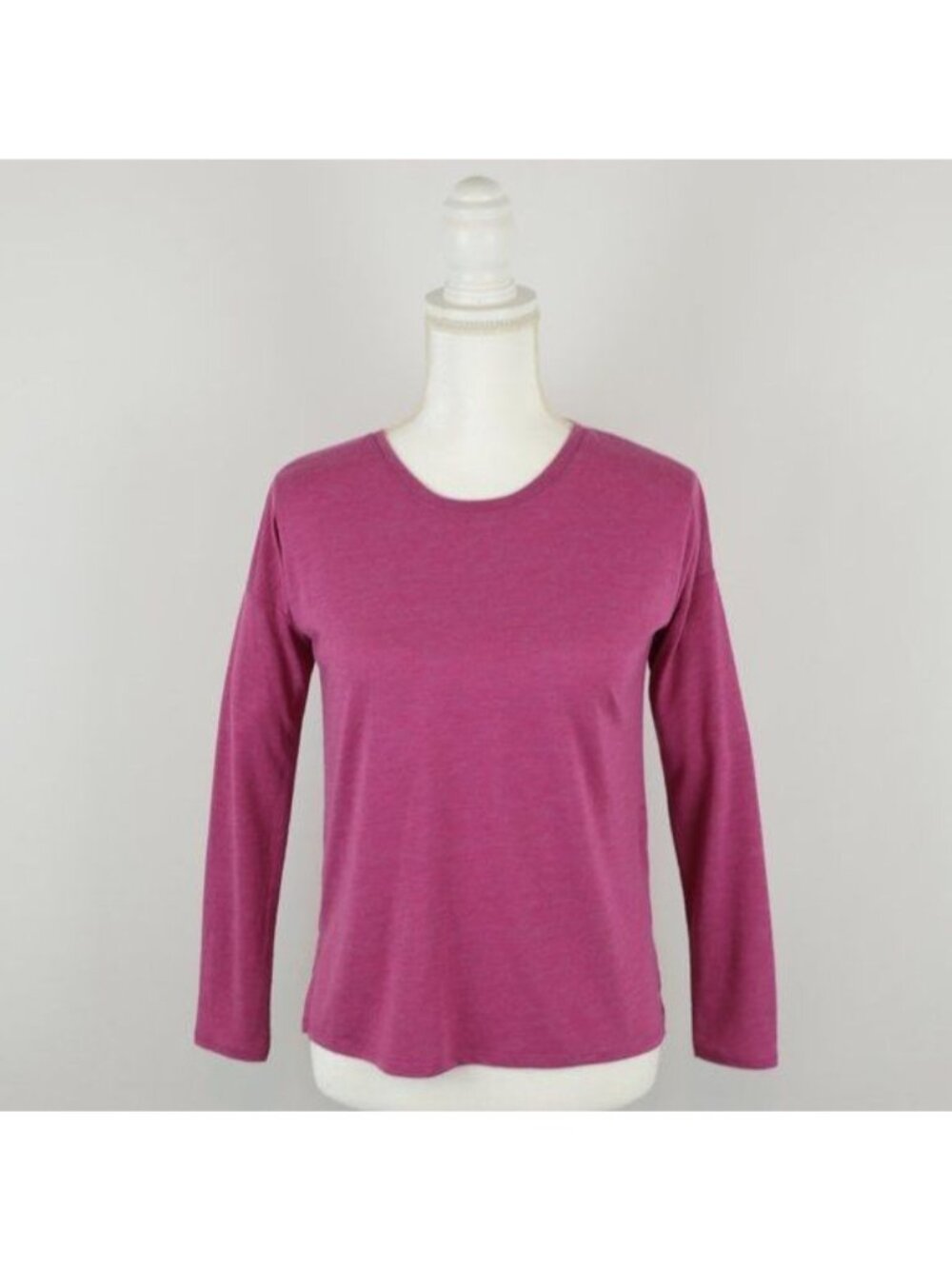 Vince Women's Large Pink Knit Crewneck Long Sleeve Knit Popover Blouse